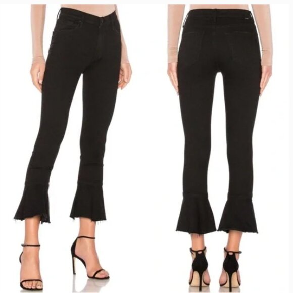 Mother The Cha Cha Fray Jeans in Not Guilty Black 27 - Picture 1 of 16